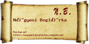 Négyesi Boglárka névjegykártya